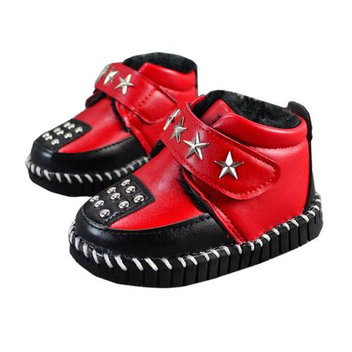 七色糖果冬款男女童大棉鞋寶寶學步鞋加絨防滑軟底功能鞋嬰兒鞋帽襪